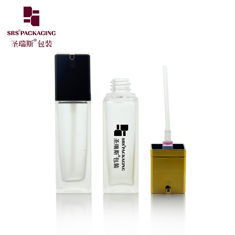 L318 Square glass lotion pump packaging 30ml cosmetic serum bottle empty