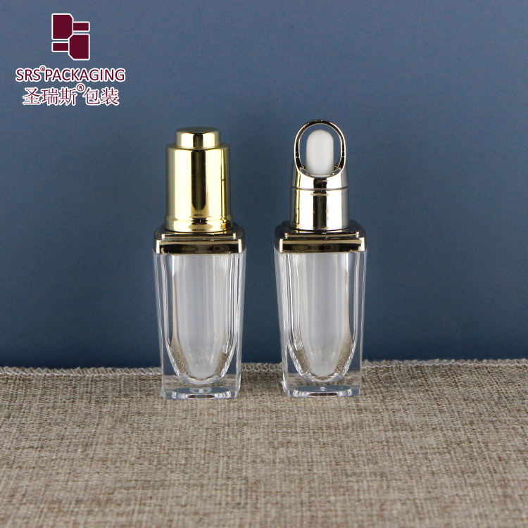 DB004G SRS transparent empty acrylic 15ml plastic dropper bottle perfume bottle 30ml