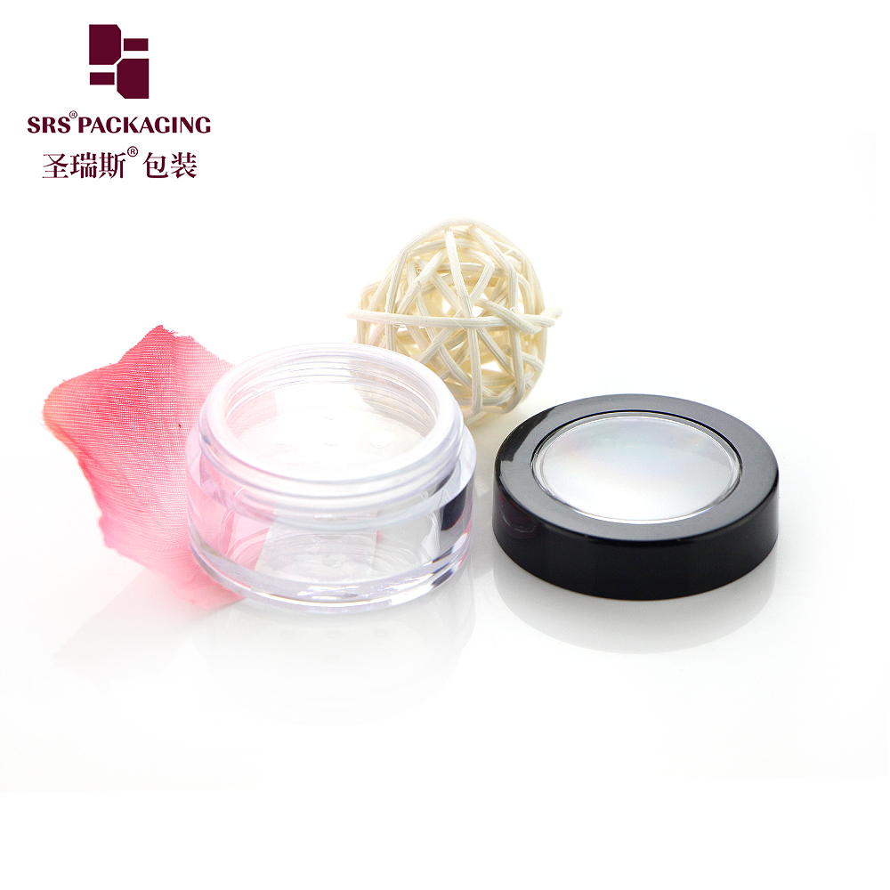 S020 5g 10g 20g 30g Clear Round Plastic Case with sifter Loose Powder Jar