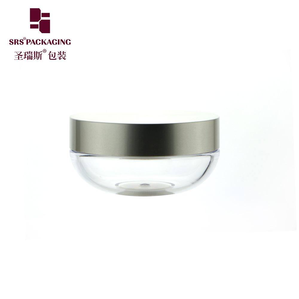 Wholesale Empty Transparent Loose Powder Jar 20g With Luxury Champagne Lid and Soft Puff