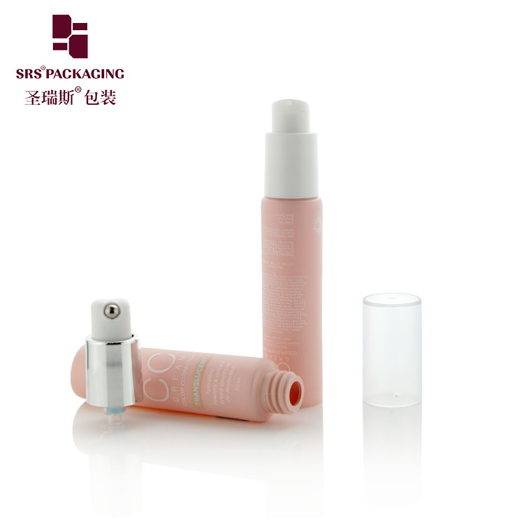 Pink Colored PE PCR Soft Tube For Cosmetics Diameter 24mm Squeeze Tube With Single Roller Ball Applicator Head