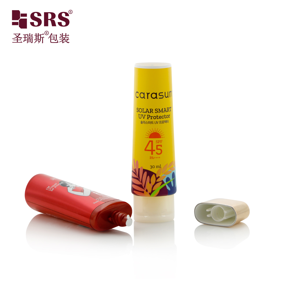 30mm Diameter Soft Tube Sugarcane PE Eco-friendly Squeeze Tube with Pump Nozzle For Makeup Skincare Packaging