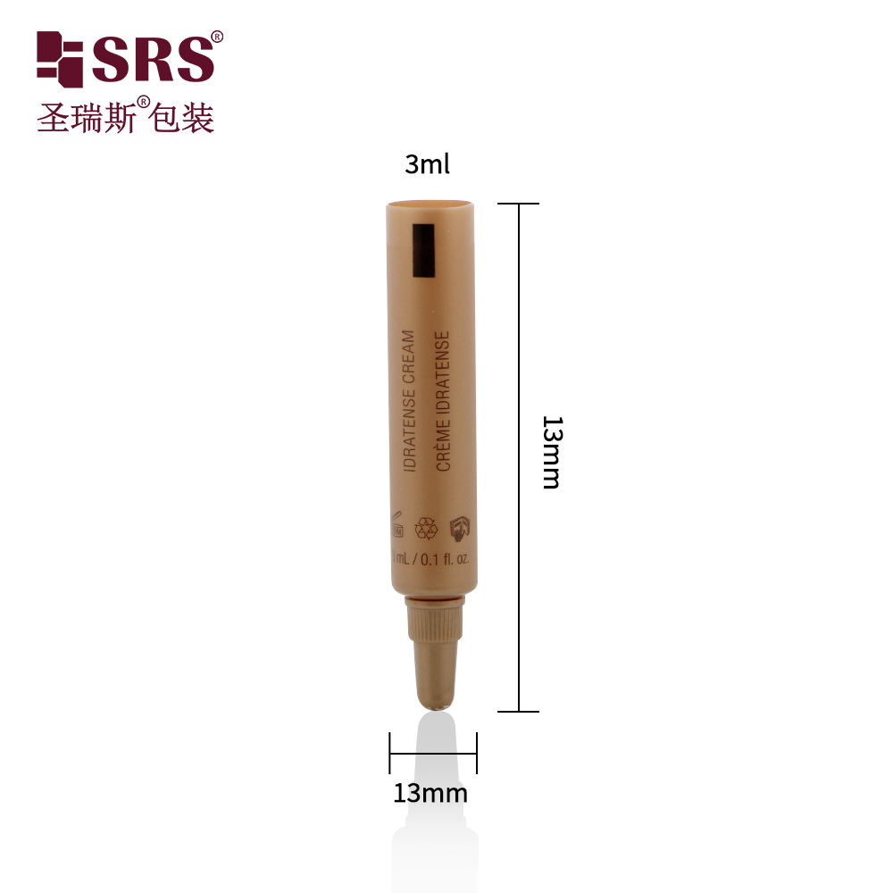 Brown Wholesale Biodegradable Sugar cane Recycled Material 3ML Cosmetic Soft Tube