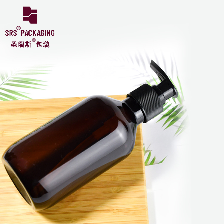 Factory supplier shampoo bottle 500ml empty biodegradable amber pet baby lotion bottle serum