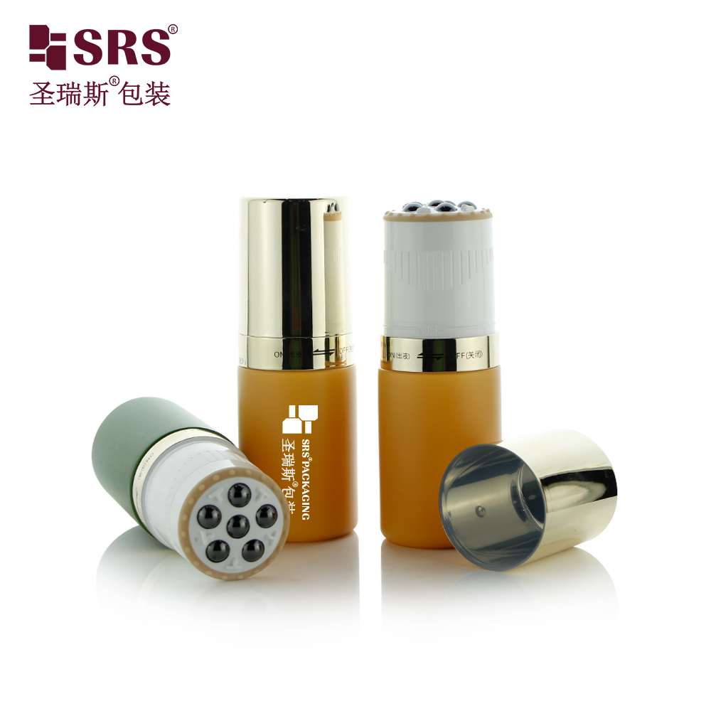 High quality 80ml plastic six steel ball roll on bottle with cosmetic PE lid bottle