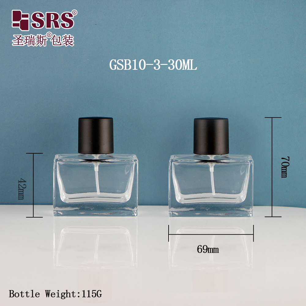 China Manufacturer Transparent Round Square Perfume Atomizer Empty Glass Perfume Bottles