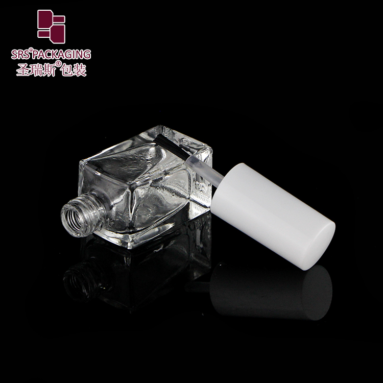 Empty 8ML Glass Nail Polish Bottles Square Nail Gel Glass Container Wholesale Bottle Custom Label