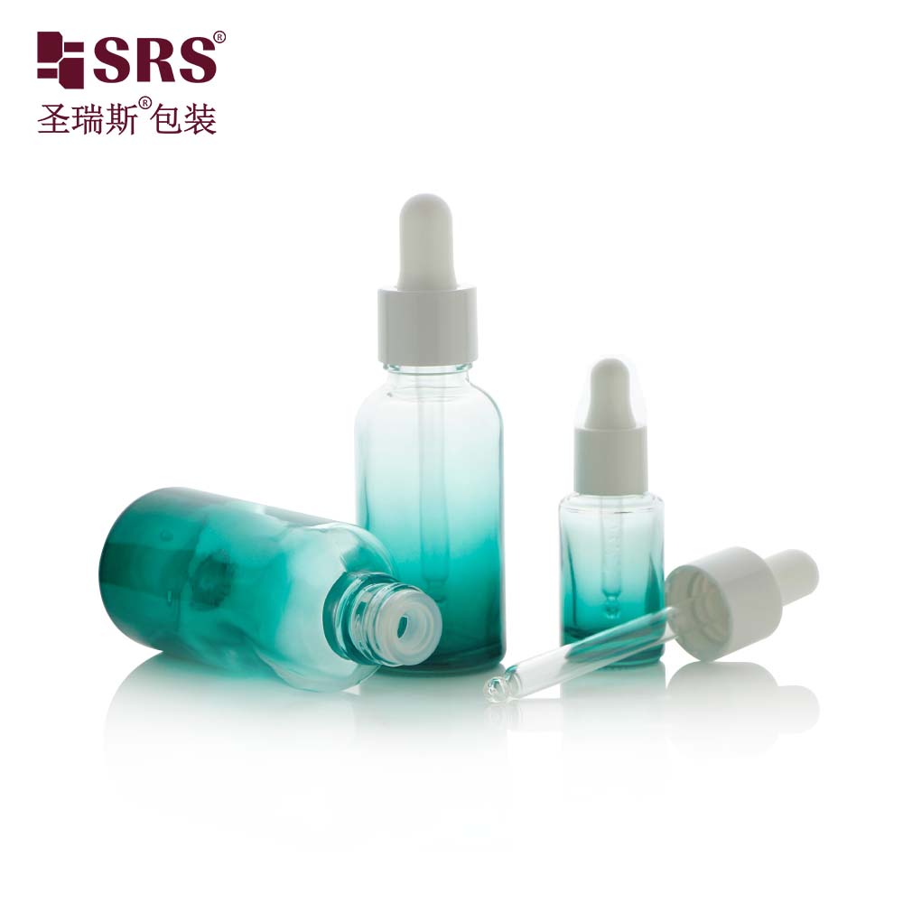 Luxury 5ml 20ml 30ml glass bottles custom gradient color essential oil packaging