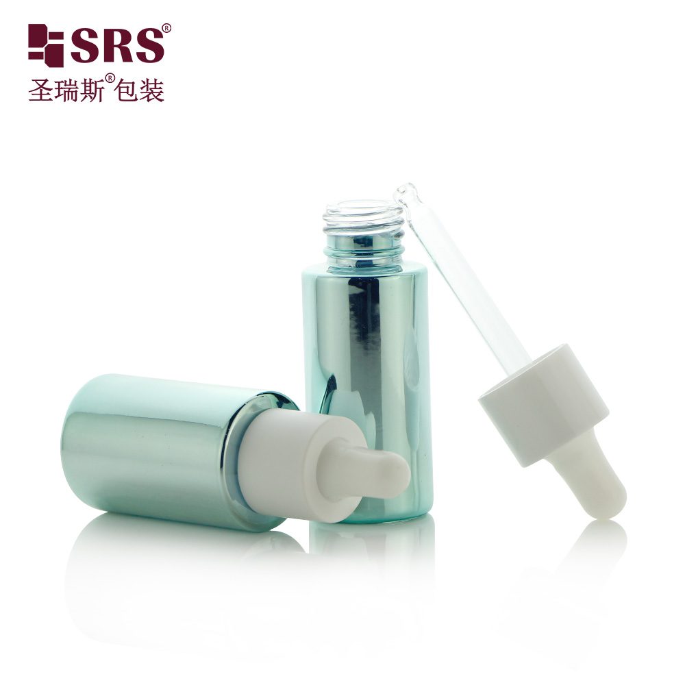 15ml 25ml Luxury Cosmetic Packaging Essential Oil Small Round Empty Dropper Oil Bottle