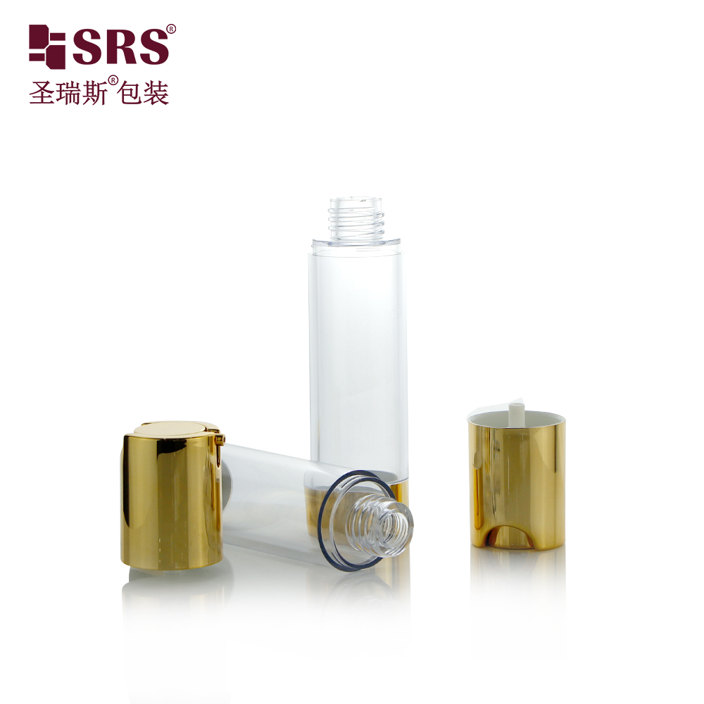 In stock 15ml 30ml 50ml Customization Skincare Plastic Face Gel Lotion Airless Pump Bottle Silver