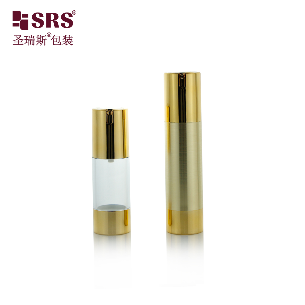 In stock 15ml 30ml 50ml Customization Skincare Plastic Face Gel Lotion Airless Pump Bottle Silver