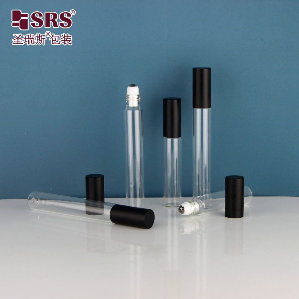 SRS packaging high quality 10ml 15ml roll on clear empty glass perfume essential oil bottle