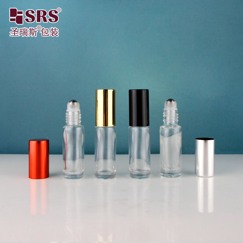 New Fashion Essential Oil 5ml Cylinder Perfume Roll On Glass Bottle