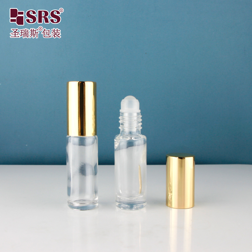 New Fashion Essential Oil 5ml Cylinder Perfume Roll On Glass Bottle