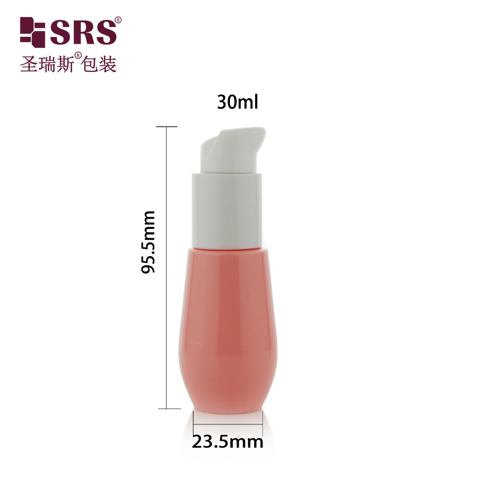 30ml Cute Injection Custom Color Plastic Recycled U Shape Bottom Lotion Pump Pink PET Bottle