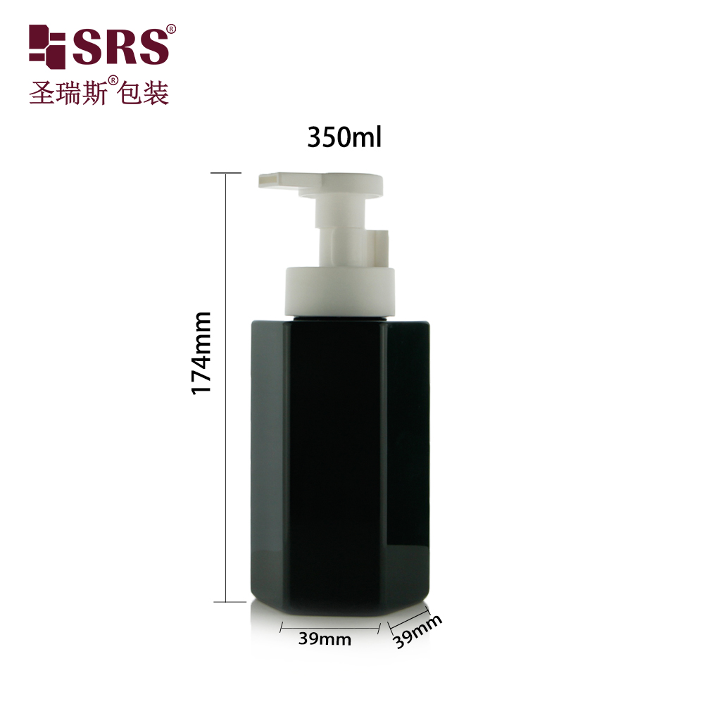 New Design Foaming Bottle 350ml PET Plastic Cosmetic Liquid Soap Dispenser Foam Pump Bottle