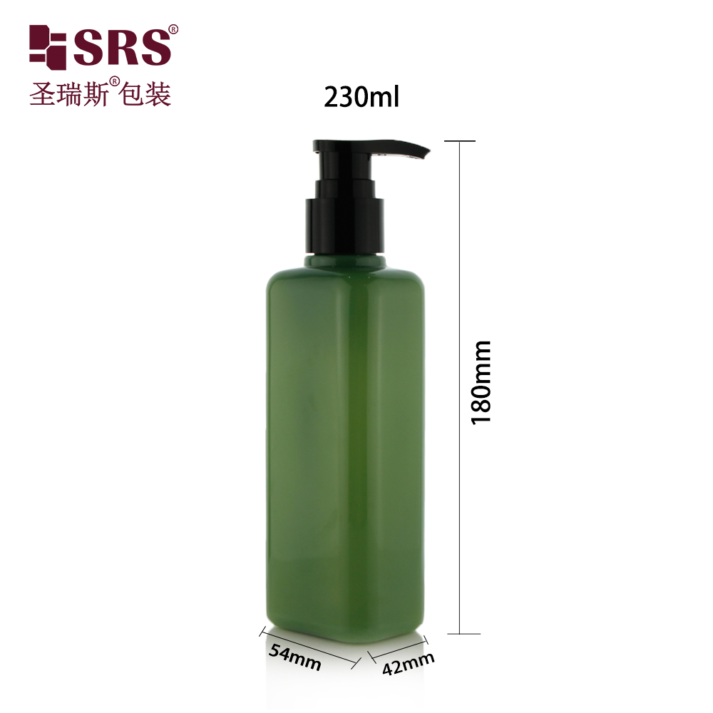 Customize Logo Square Large Capacity Split Shampoo Shower Gel Cosmetics Pressing Pump Empty Plastic PET Bottle
