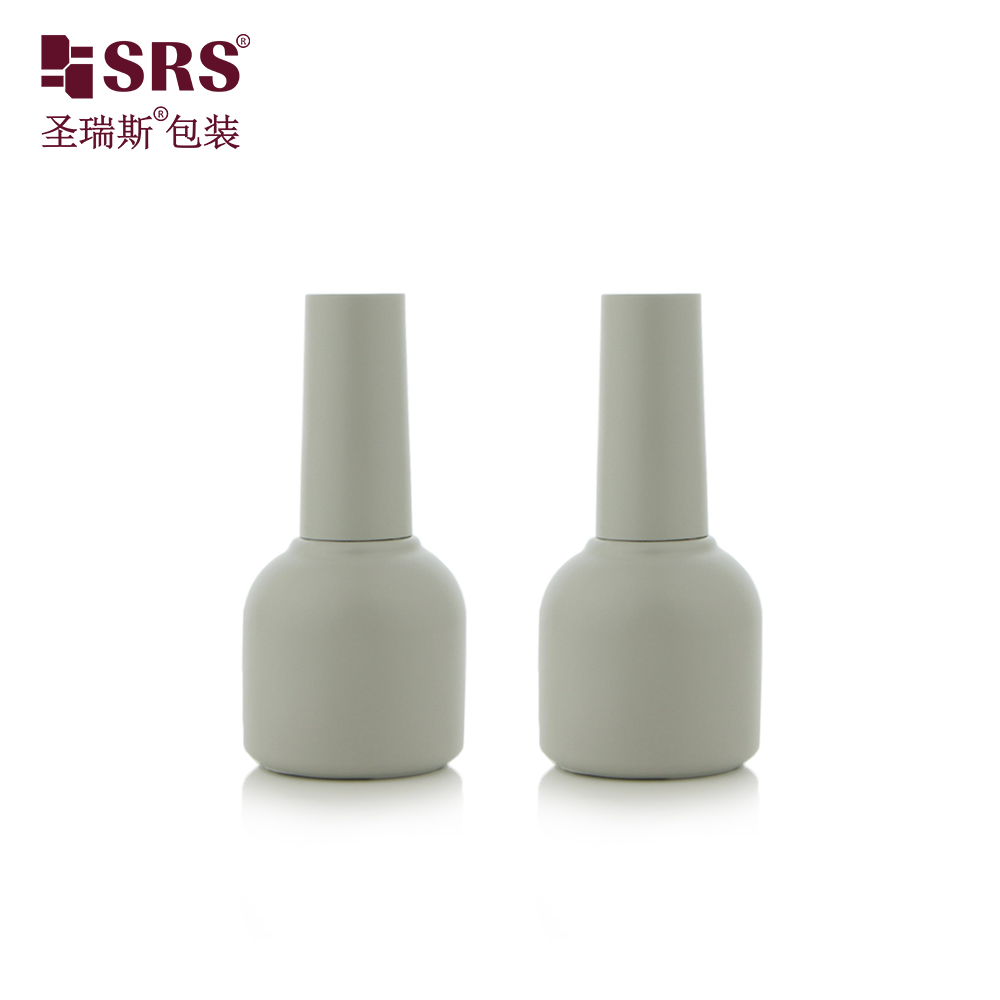 Temperament Gray 10ml Customize UV Gel Empty Glass Round Nail Polish Bottle