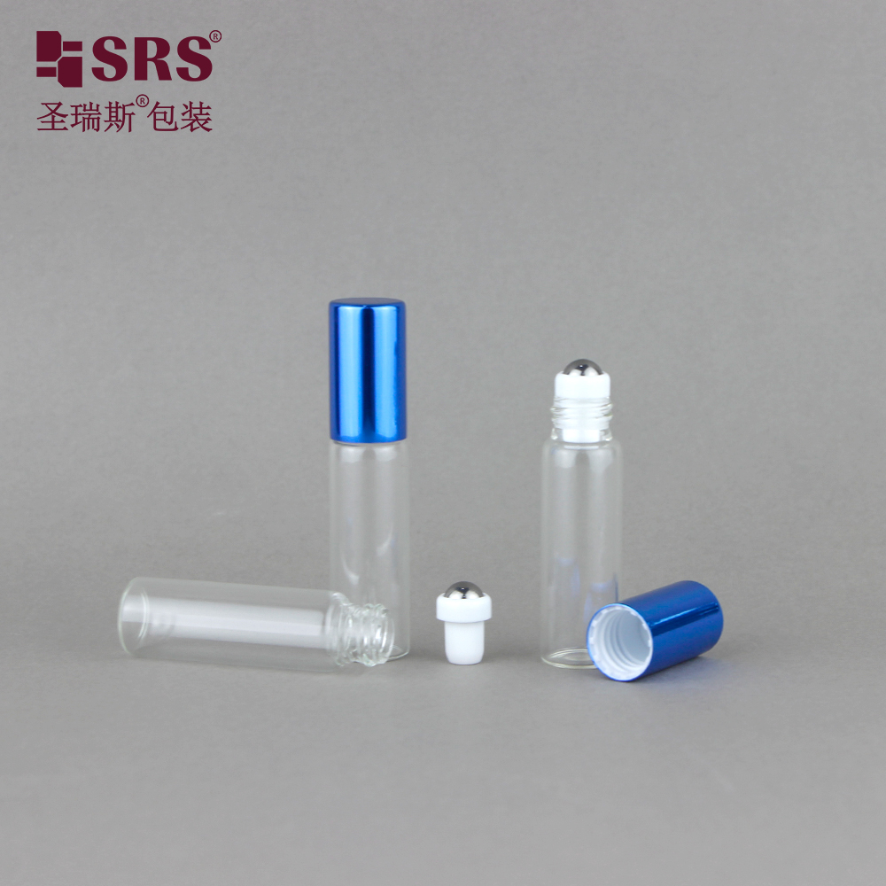 5ml Glass Roll on Perfume Bottle Cosmetic Glossy Bottle Perfume Oil Roll on Glass Bottle Roller Ball Empty Container