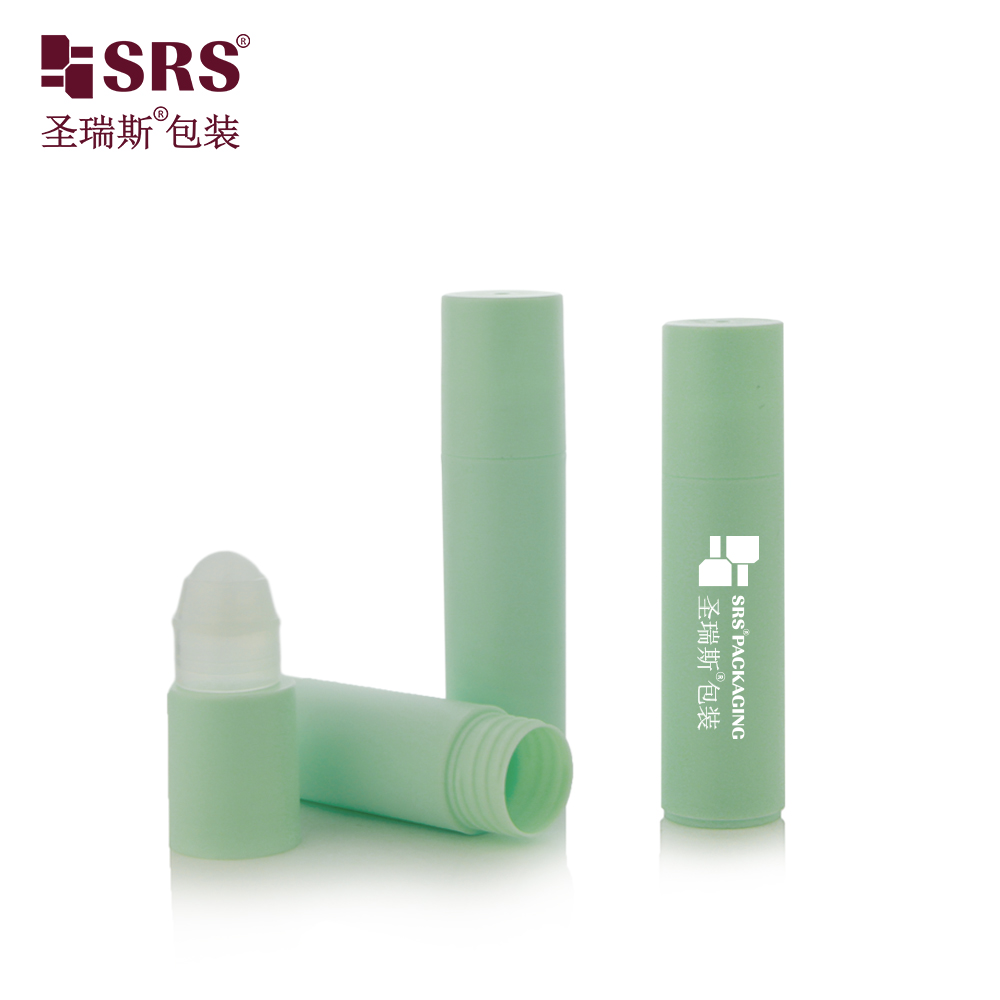 SRS 20ml Frosted Dome Cap Flat Bottom Plastic Roller Ball Bottle For Cosmetics Skincare