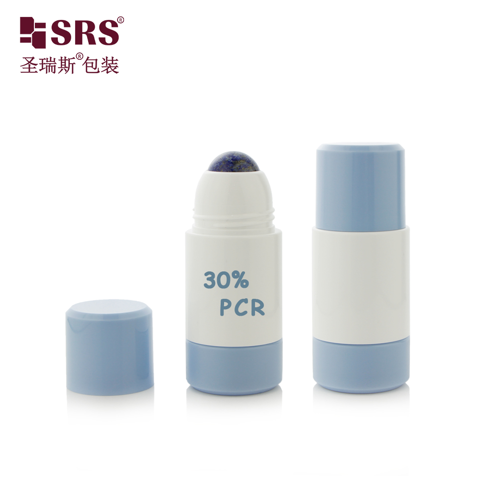 Replaceable Design 50ml 75ml Refilled Design PP Plastic Deodorant Roller Bottle with Jade Ball