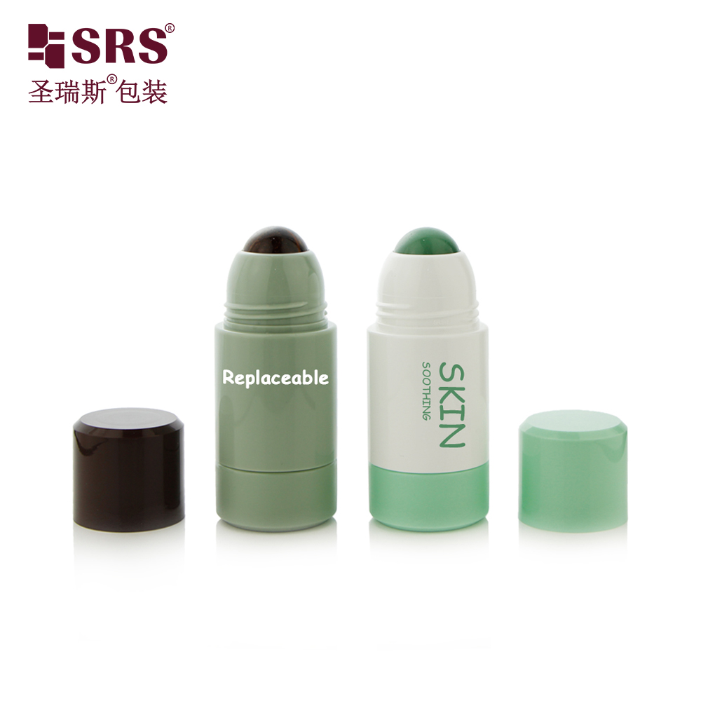 Replaceable Design 50ml 75ml Refilled Design PP Plastic Deodorant Roller Bottle with Jade Ball
