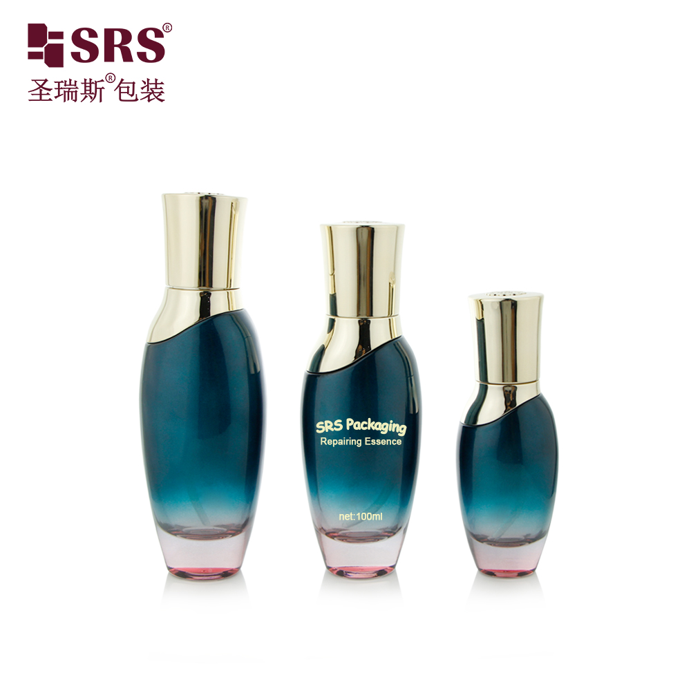Wholesale 50ml 110ml 130ml Unique Cosmetic Glass Bottles and Jars Sets for Skin Care Packaging