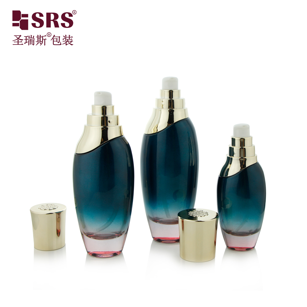 Wholesale 50ml 110ml 130ml Unique Cosmetic Glass Bottles and Jars Sets for Skin Care Packaging