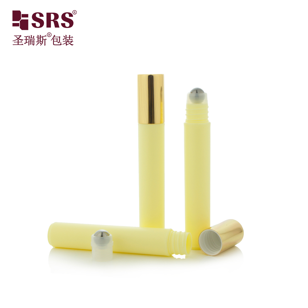 Customized logo 8ml Round Roll on Bottles With Plastic Cap Stainless Steel Ball