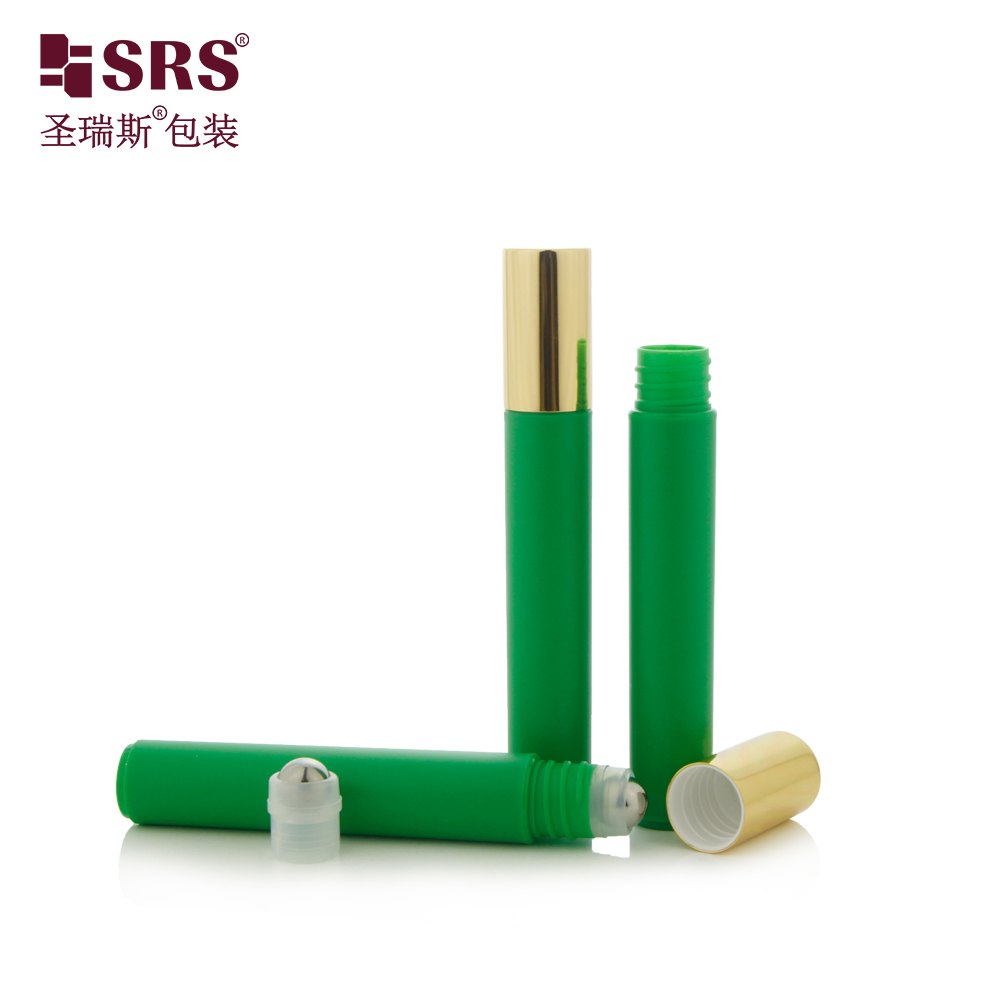 Customized logo 8ml Round Roll on Bottles With Plastic Cap Stainless Steel Ball