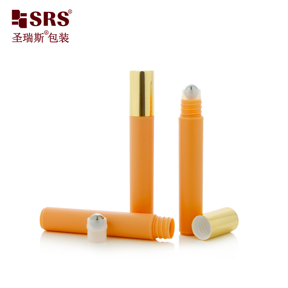 Customized logo 8ml Round Roll on Bottles With Plastic Cap Stainless Steel Ball
