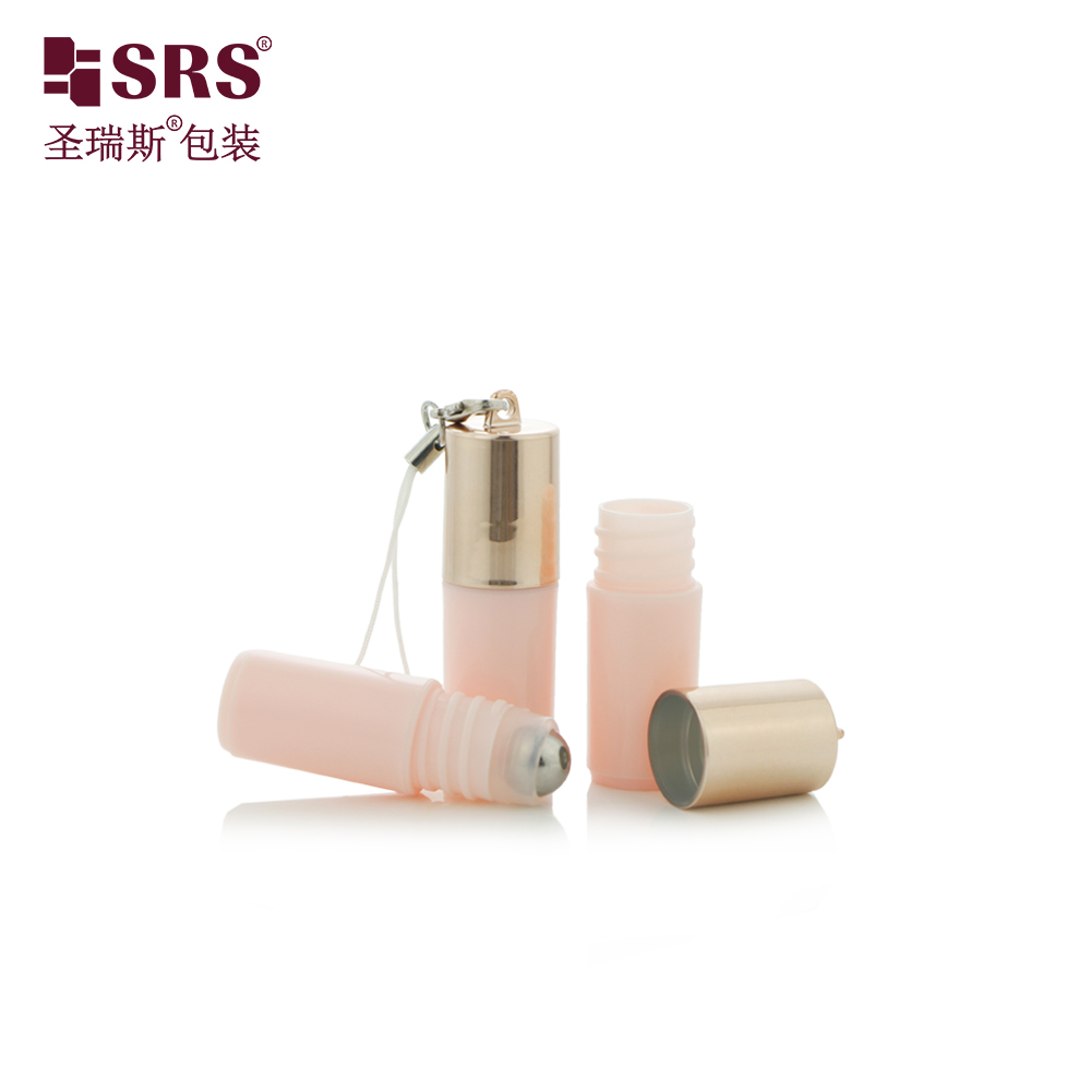 Custom 3ml Stainless Steel Roller Ball Eye Cream Perfume Oil Containers PP Roll on Bottle