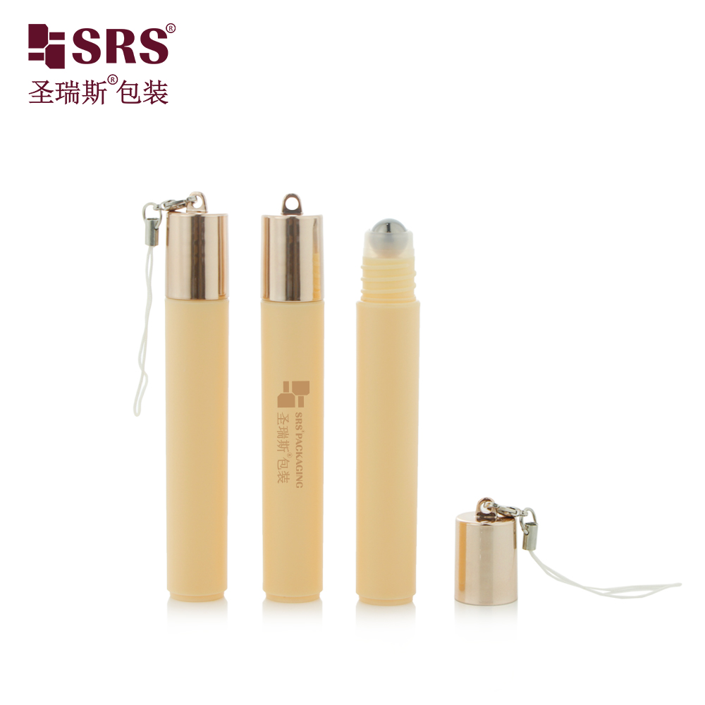 Factory Customized Small Perfume Roller Bottles 8ml Mini Cylindrical Roll on Bottle with Hook