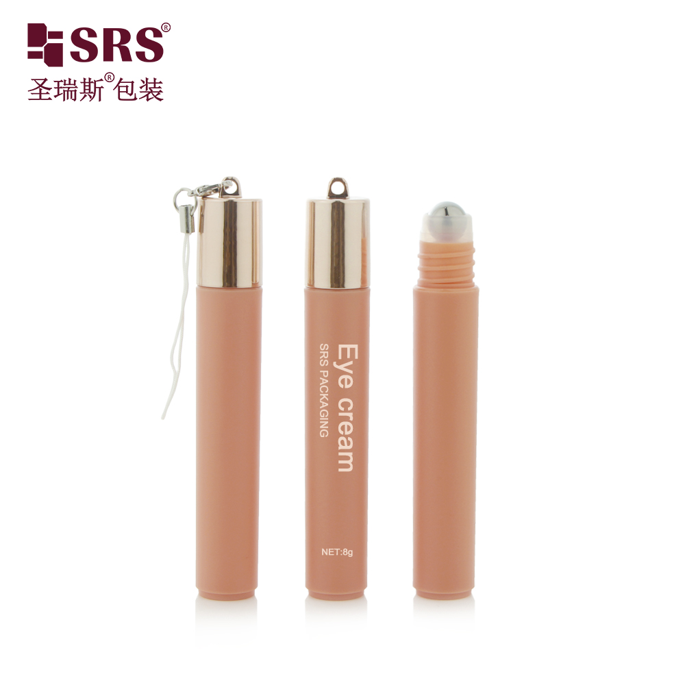 Factory Customized Small Perfume Roller Bottles 8ml Mini Cylindrical Roll on Bottle with Hook