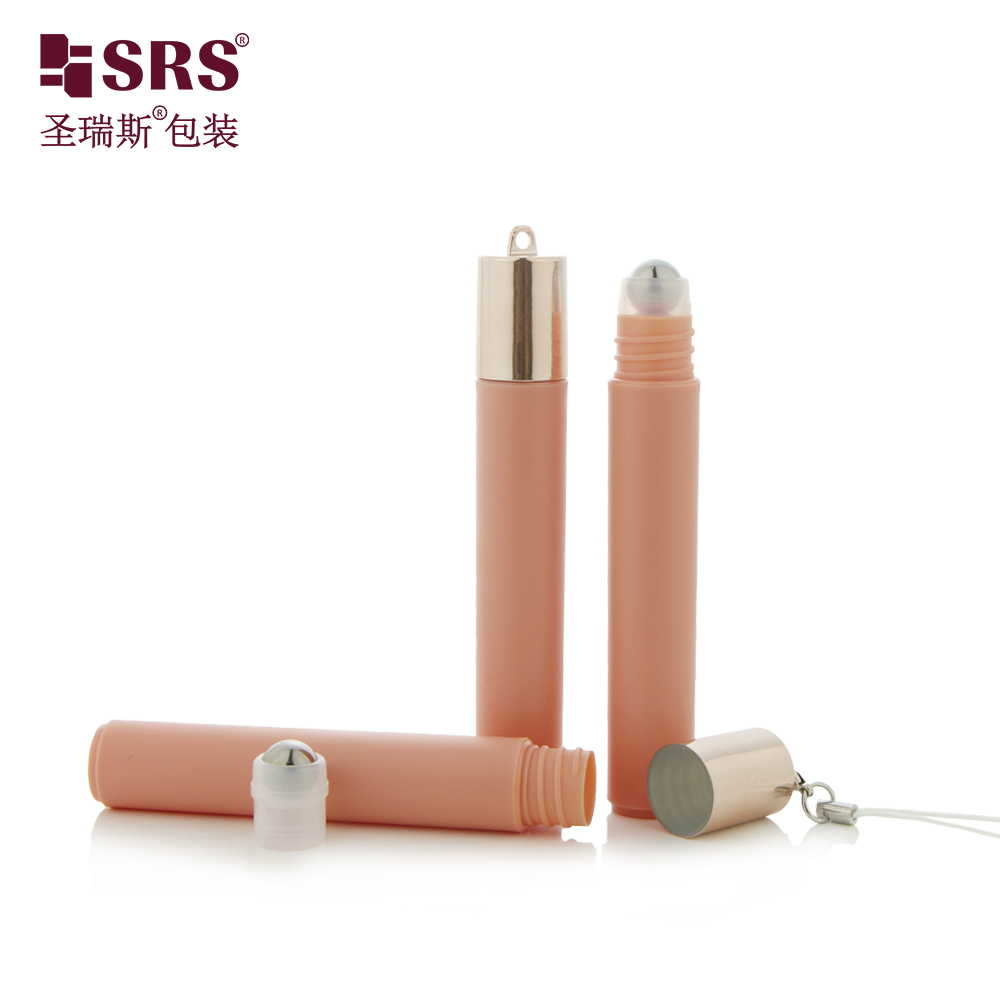 Factory Customized Small Perfume Roller Bottles 8ml Mini Cylindrical Roll on Bottle with Hook