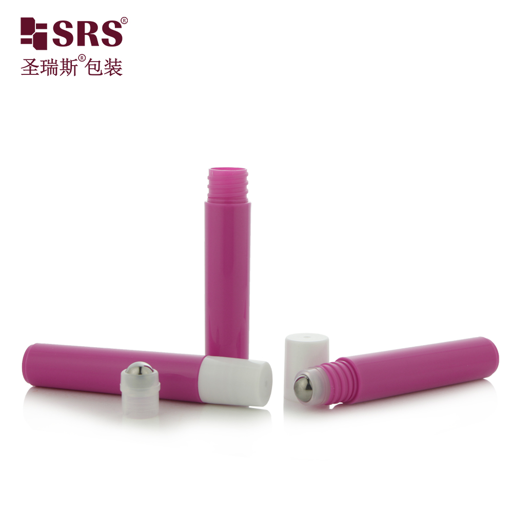 Colored Injection Empty Bottle With Big Plastic Roll on Ball Tip for Massage Gel