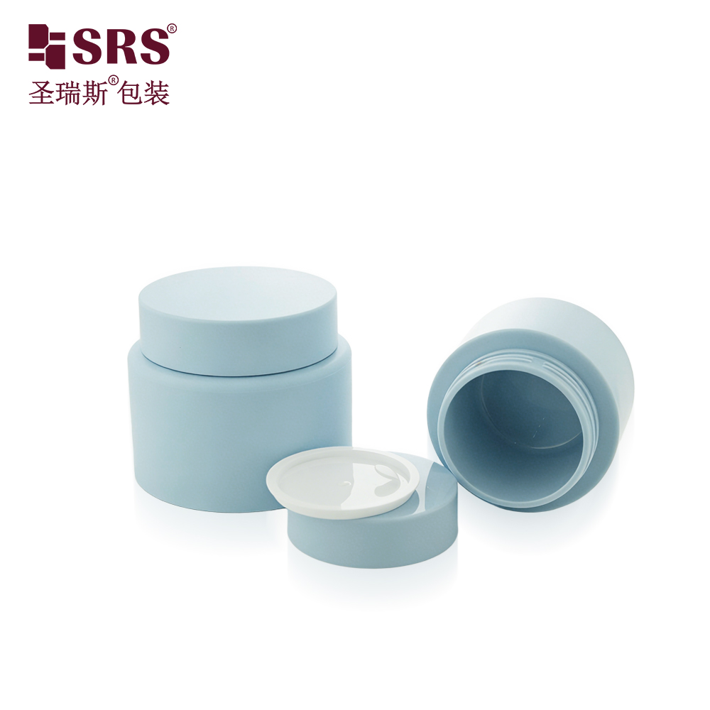 50ml 100ml Empty Blue Cosmetic Skin Care Scrub Butter Jar Lotion Cream Container