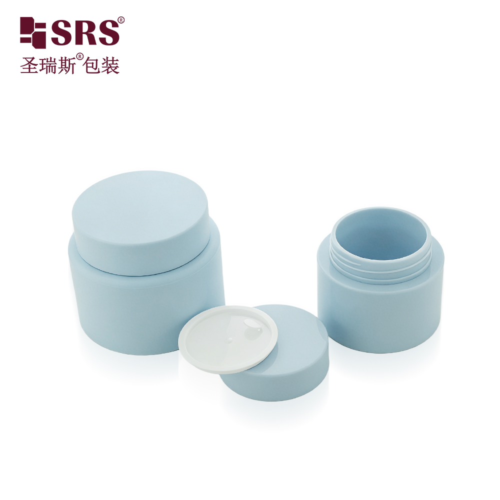 50ml 100ml Empty Blue Cosmetic Skin Care Scrub Butter Jar Lotion Cream Container
