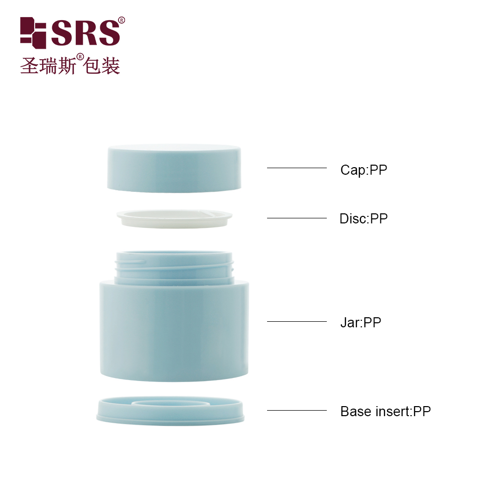 50ml 100ml Empty Blue Cosmetic Skin Care Scrub Butter Jar Lotion Cream Container