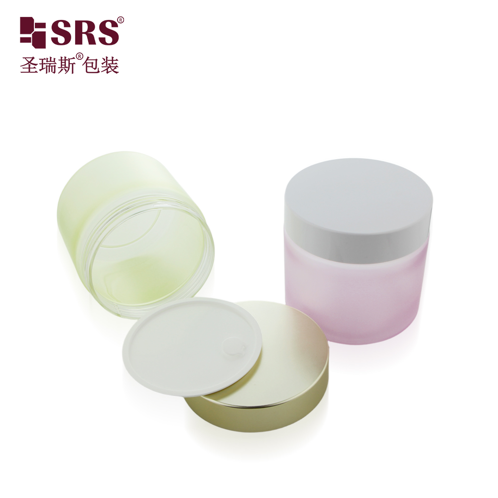 Custom Color Translucent 200g 250g 300g Screw Cap Big Mouth Skincare PET Jar