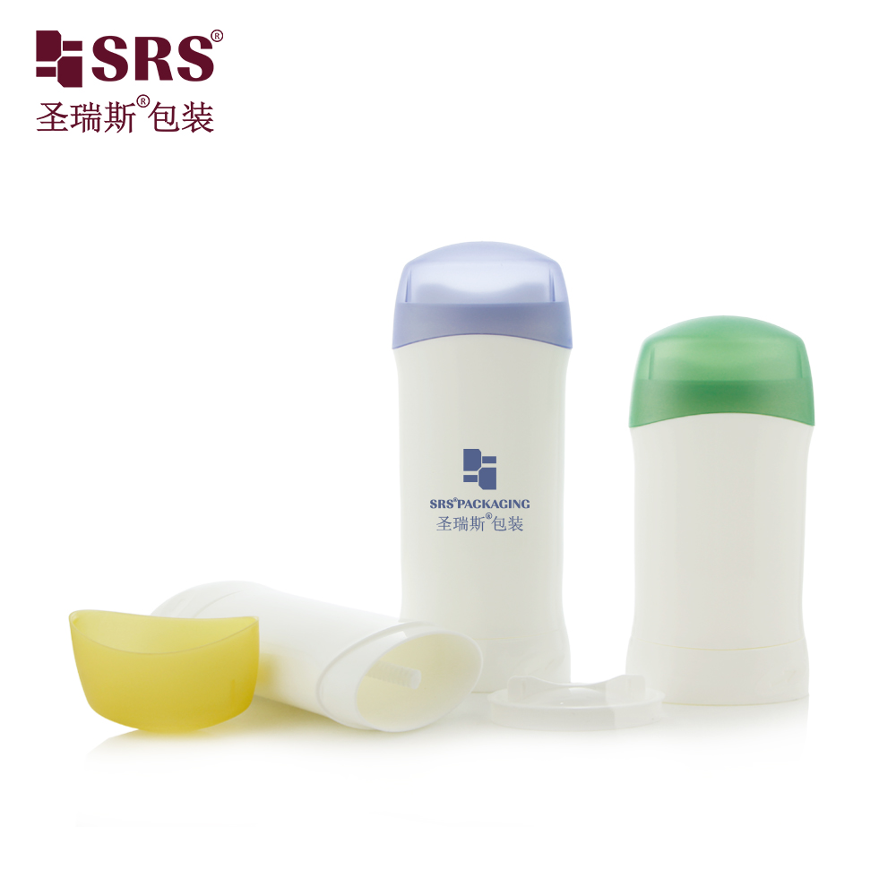 Empty PP PCR 45ml 75ml Deodorant Stick Container Oval Shape Twist up Deodorant Tubes