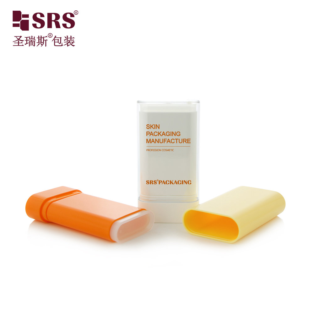 Glossy PP Plastic 20g Twist up Oval Flat Shape Empty Stick Container 