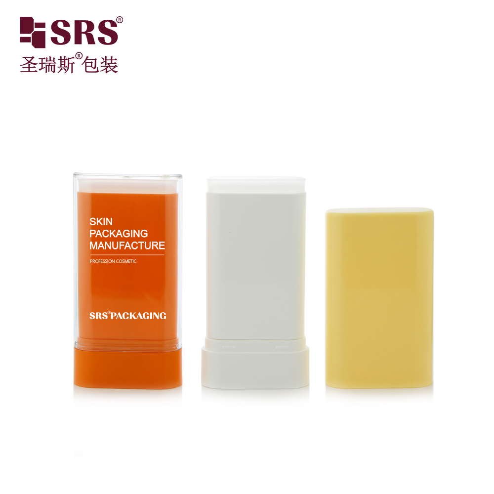 Glossy PP Plastic 20g Twist up Oval Flat Shape Empty Stick Container 