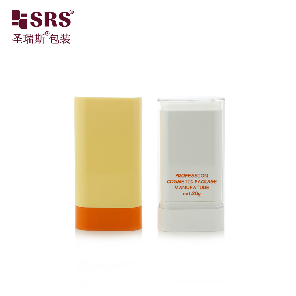 Glossy PP Plastic 20g Twist up Oval Flat Shape Empty Stick Container 