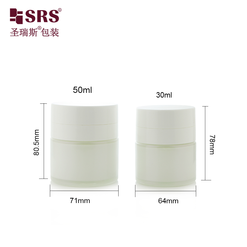 Replaceable Glass Cosmetic Packaging 30ml 50ml Vacuum Airless Jar