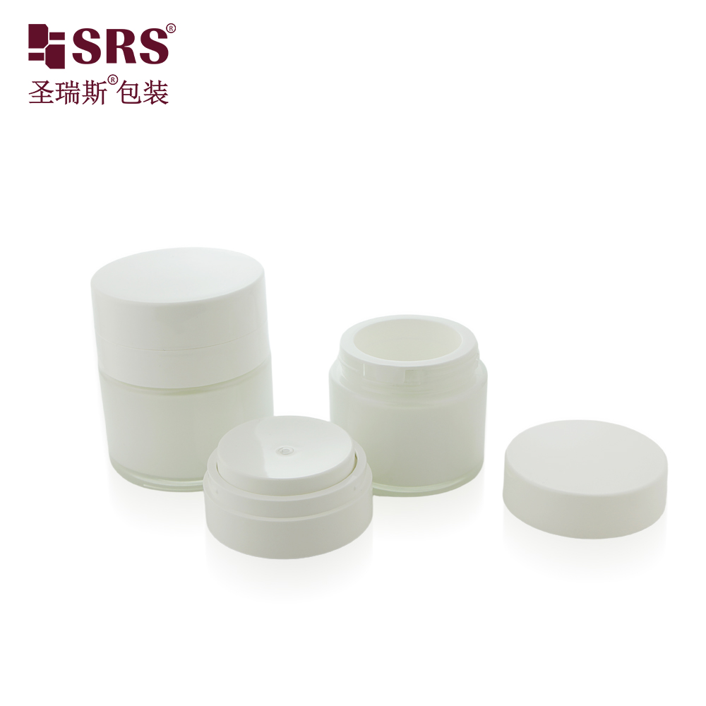 Replaceable Glass Cosmetic Packaging 30ml 50ml Vacuum Airless Jar