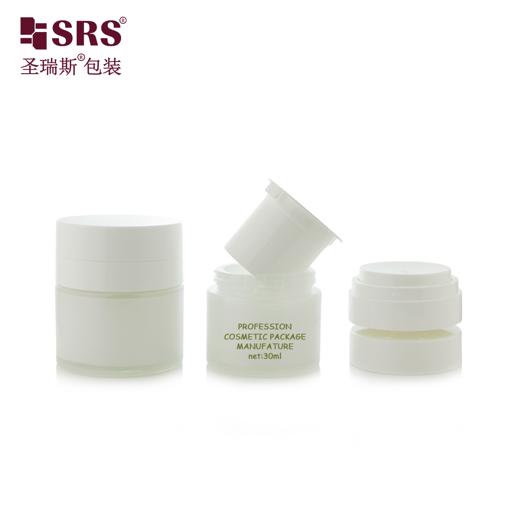 Replaceable Glass Cosmetic Packaging 30ml 50ml Vacuum Airless Jar