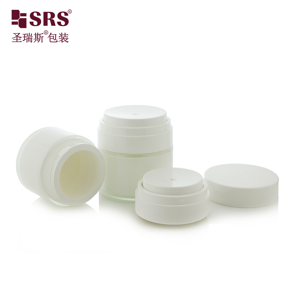 Replaceable Glass Cosmetic Packaging 30ml 50ml Vacuum Airless Jar