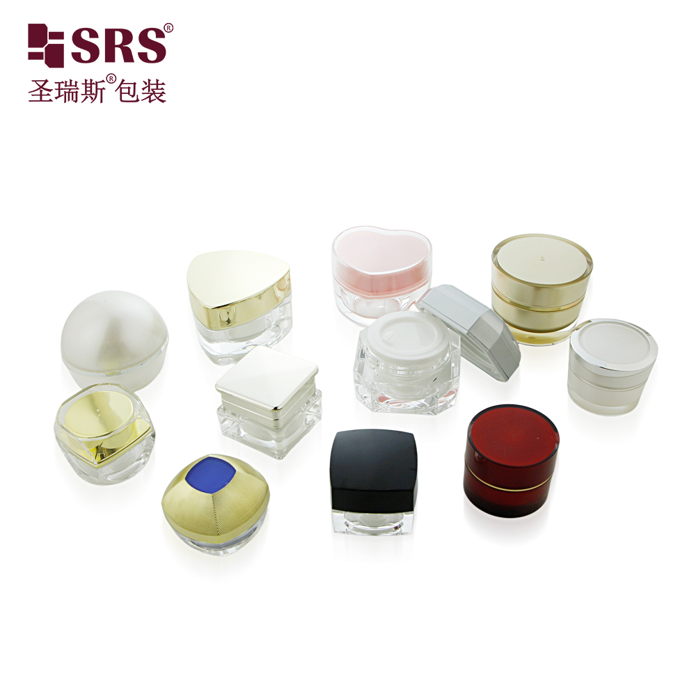 Luxury 5g 10g Multiple Shapes Custom Color Mini Acrylic Jar Empty Cosmetics Container