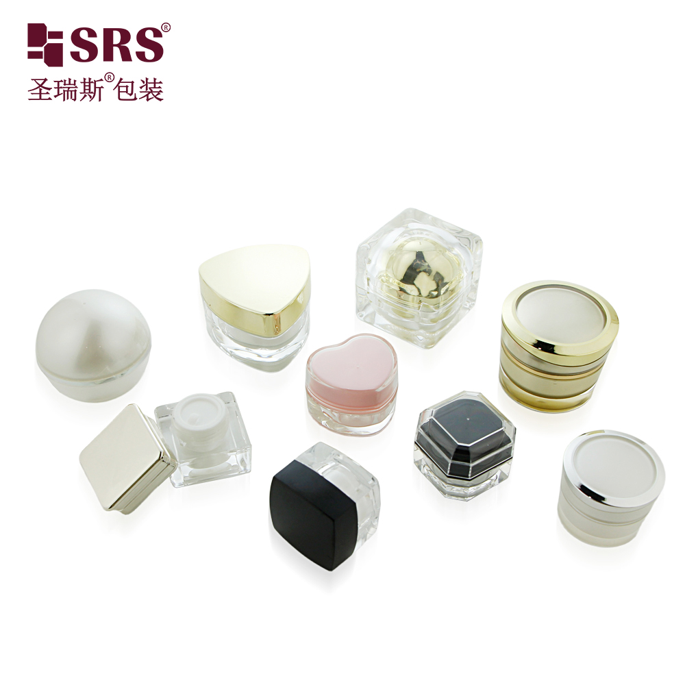 Luxury 5g 10g Multiple Shapes Custom Color Mini Acrylic Jar Empty Cosmetics Container